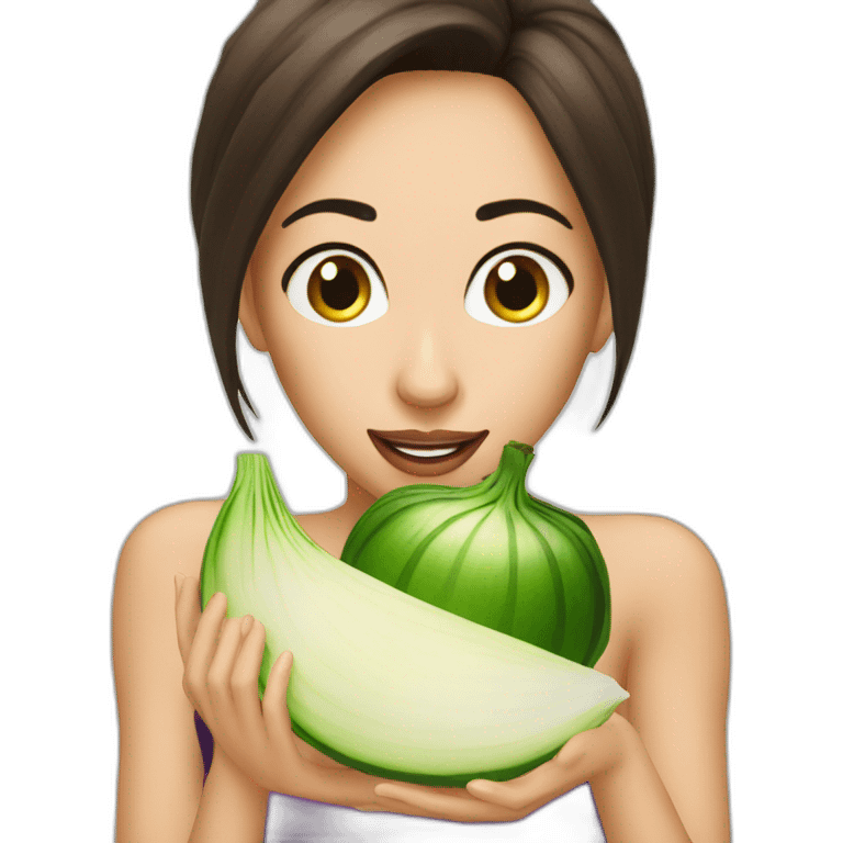 Beauty eating onion  emoji