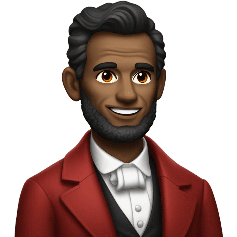 Red football player with red lips and Abraham Lincoln  emoji