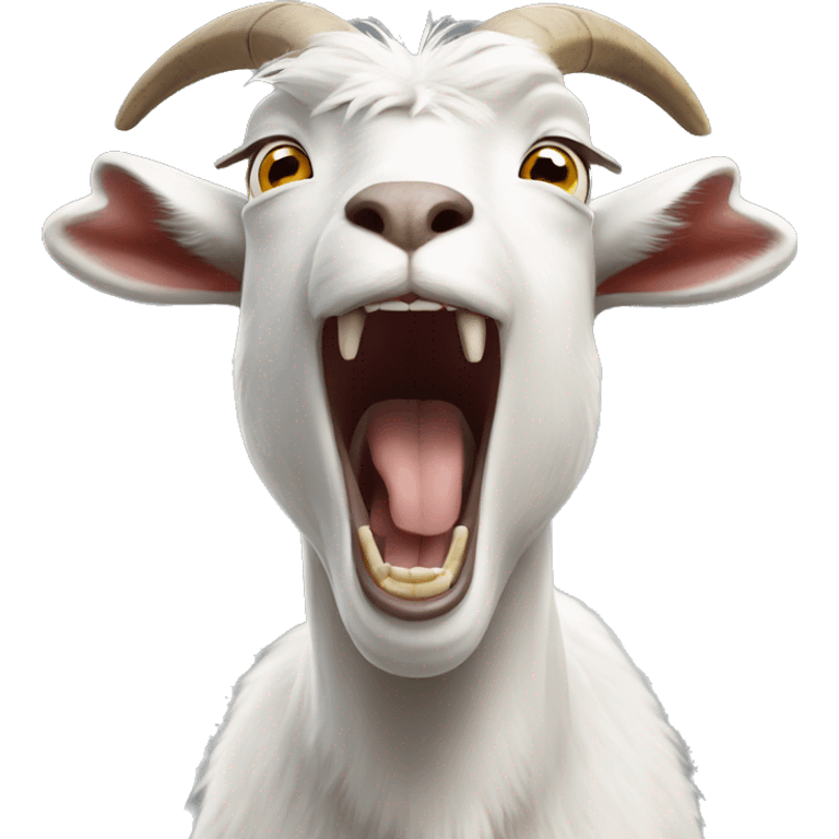 grey and white male goat screaming emoji