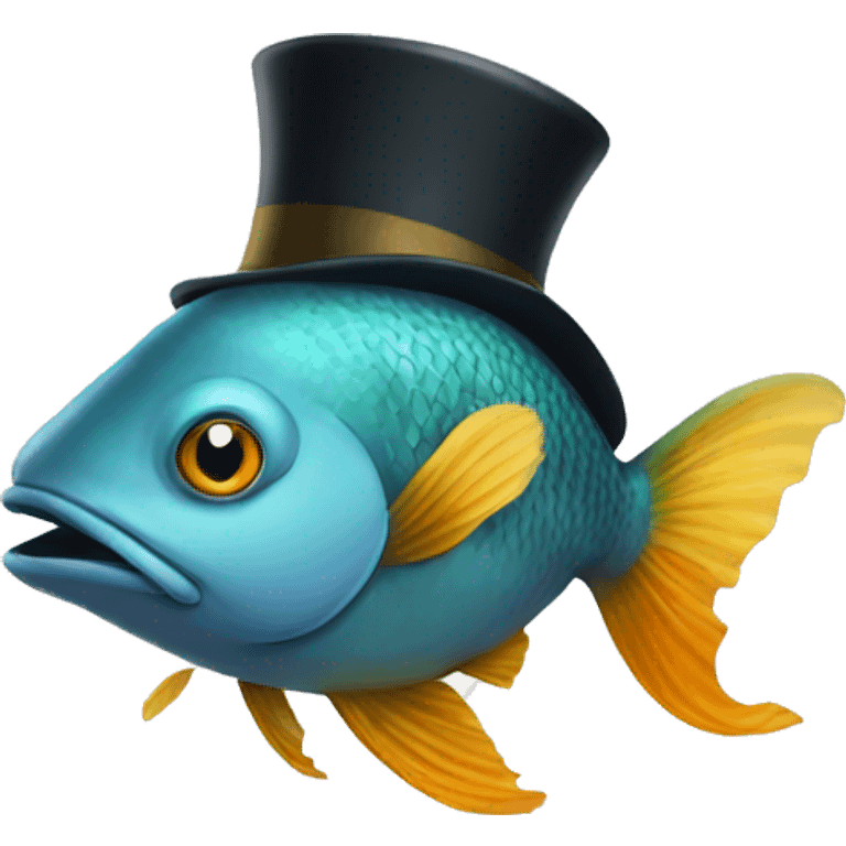 Fish with tophat emoji