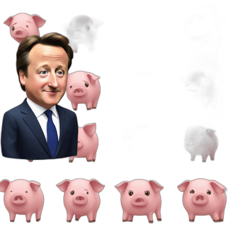 david cameron and a pig emoji