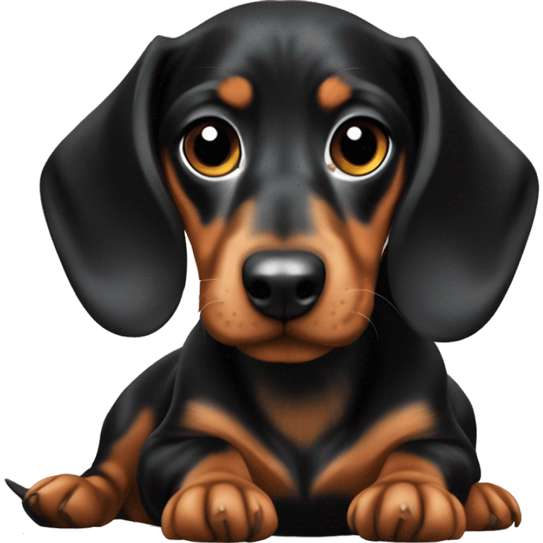 Mini Dachshund black and tan  emoji