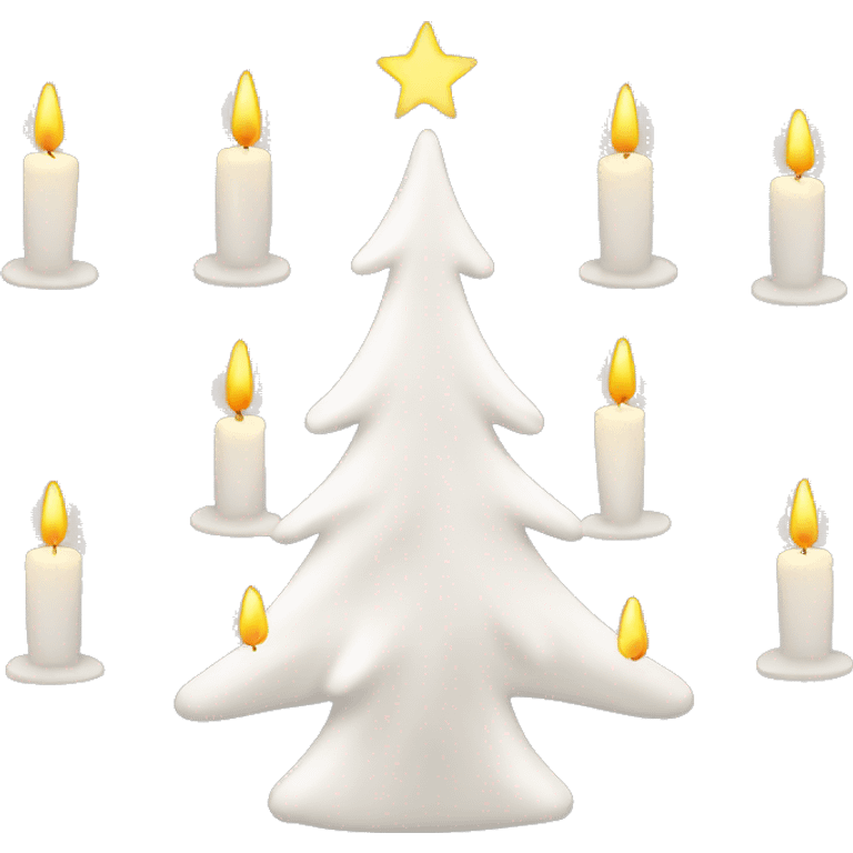 White Christmas tree with candles emoji