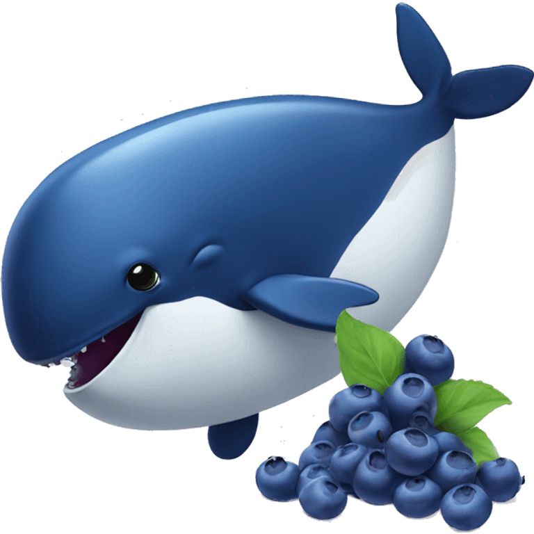 Whale eating blueberry  emoji