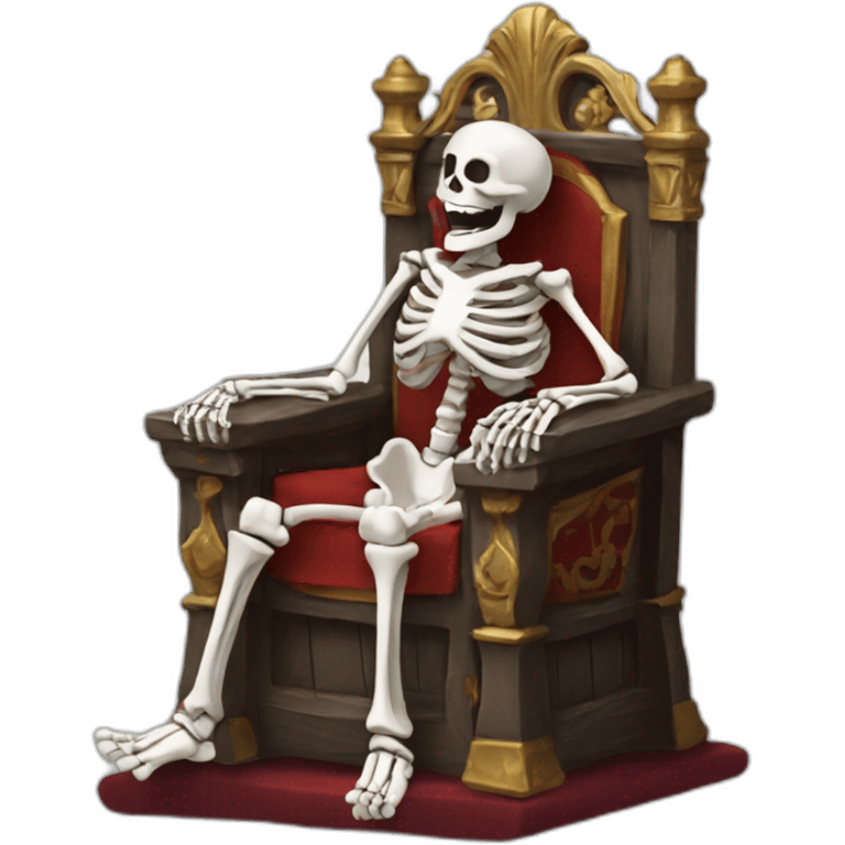 A laughing skeleton on a throne emoji