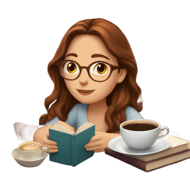 Girl with brown hair, aesthetics, coffee and books, comfort, red cat, life by the sea, turkey emoji