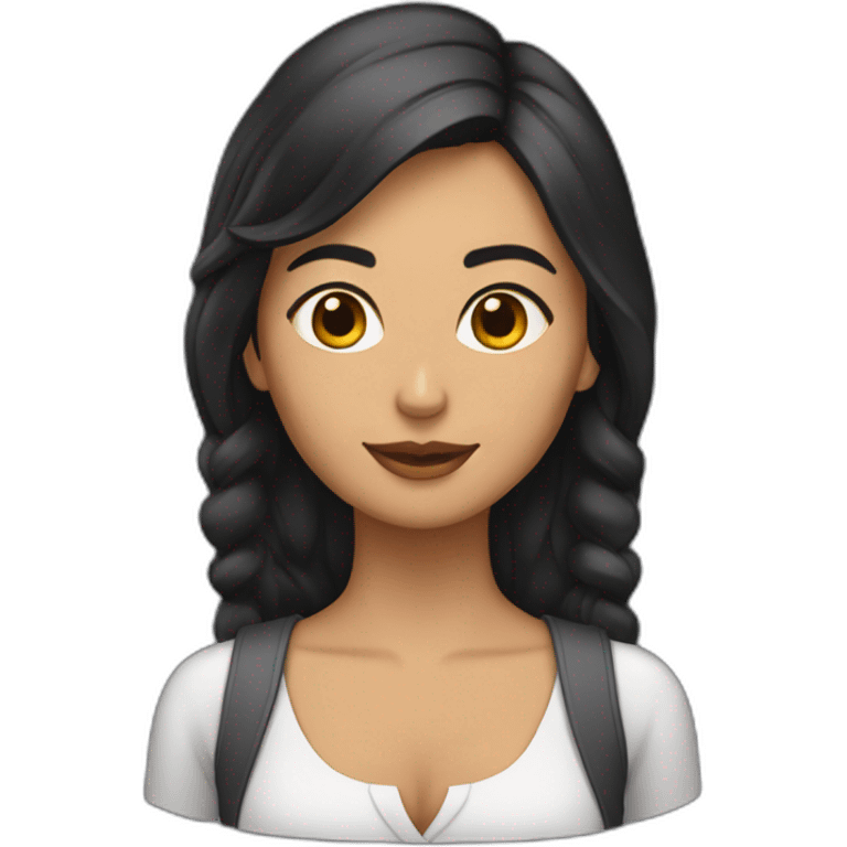 mujer-morena-con-su-yorkshire emoji