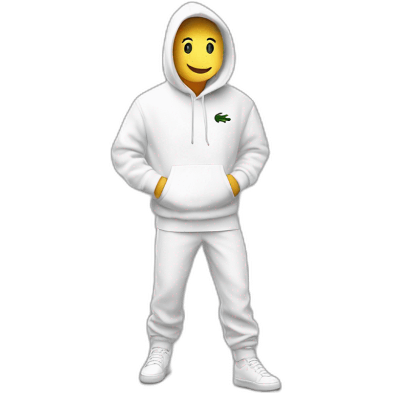 Lacoste tênis friends with white lacoste hoodie emoji