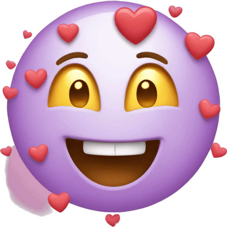 excited emoji with hearts emoji