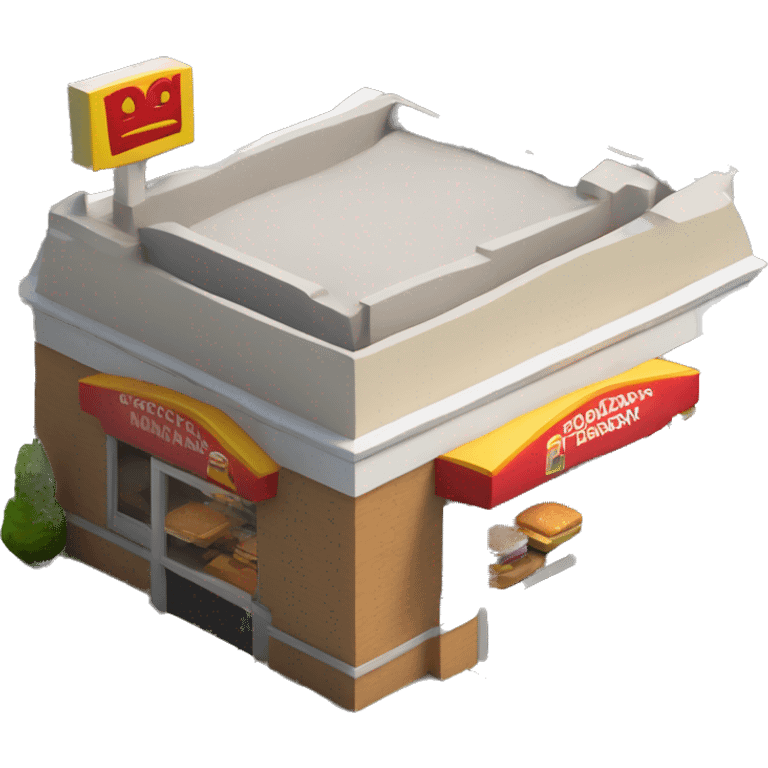 3D model of a small McDonald's restaurant emoji