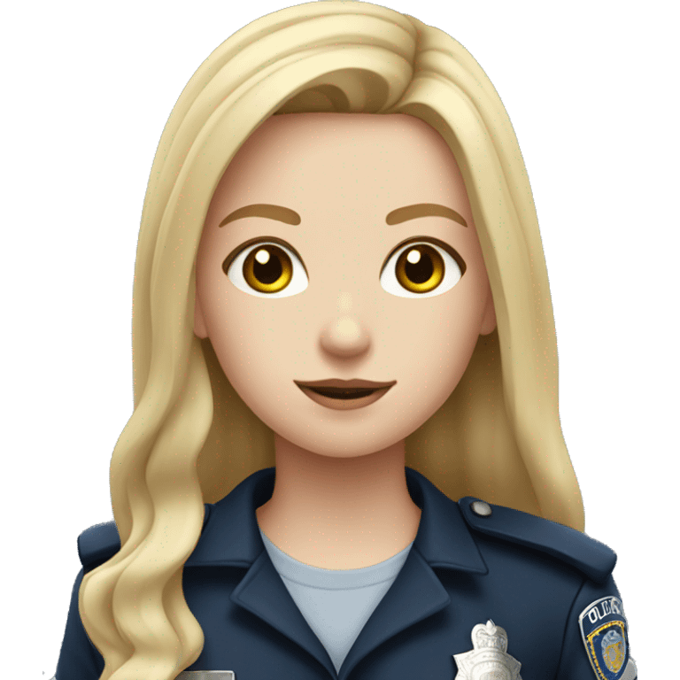 Pale girl with long blonde hair in police uniform  emoji