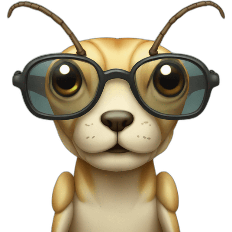 Cute locusts wearing a transparent glasses emoji