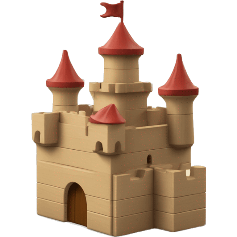 Classic wooden toy blocks built into a castle  emoji