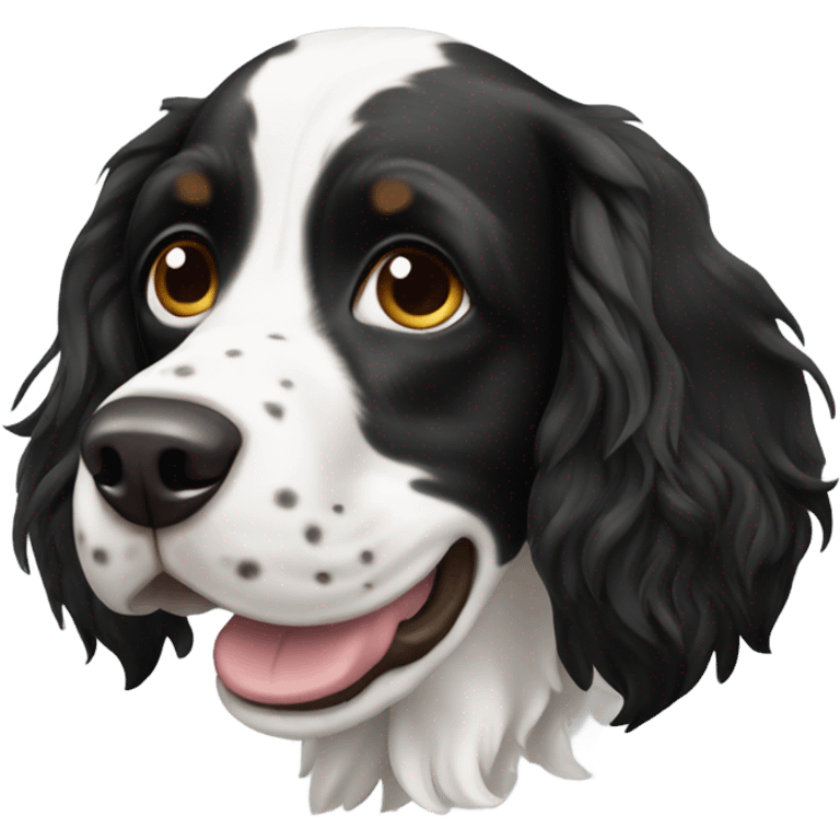 Black and white spotted springer spaniel emoji