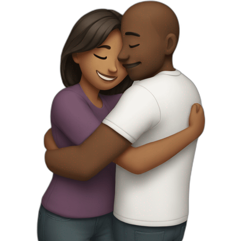 Couple hugging each other emoji