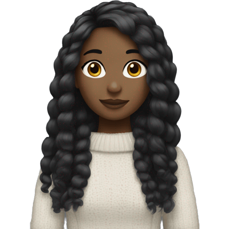 Girl winter black hair emoji