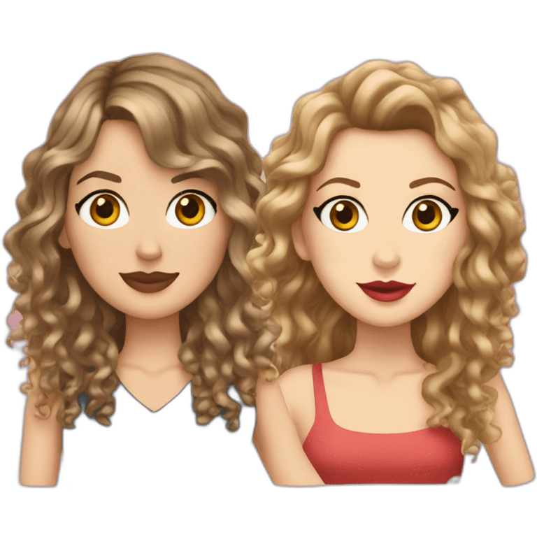 taylor swift and a white girl with curly brown hair emoji