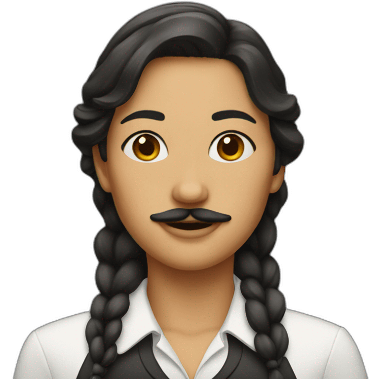 woman with mustache emoji