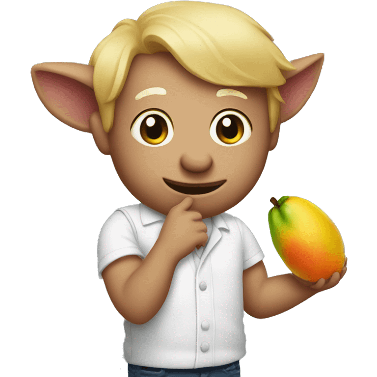 John pork holding a mango emoji