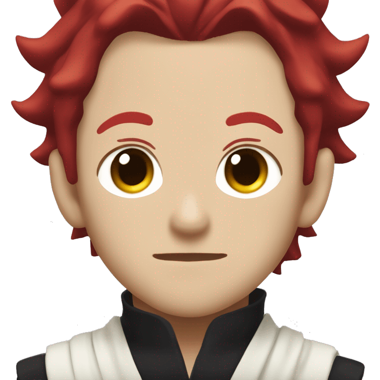 front facing Tanjiro Kamado of Demon Slayer, with the red scar on the side of his head emoji