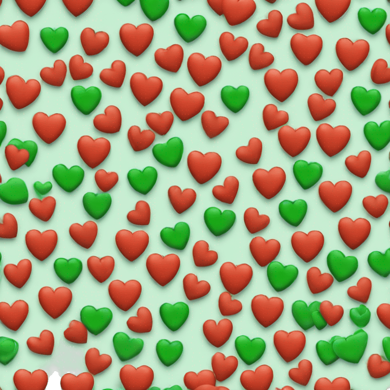 Half red half green love heart  emoji