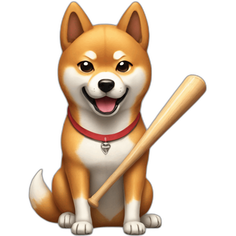 Shiba with baseball bat emoji