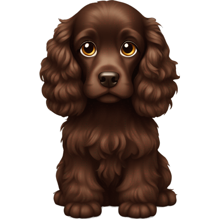 Chocolate brown spaniel with fluffy hair emoji