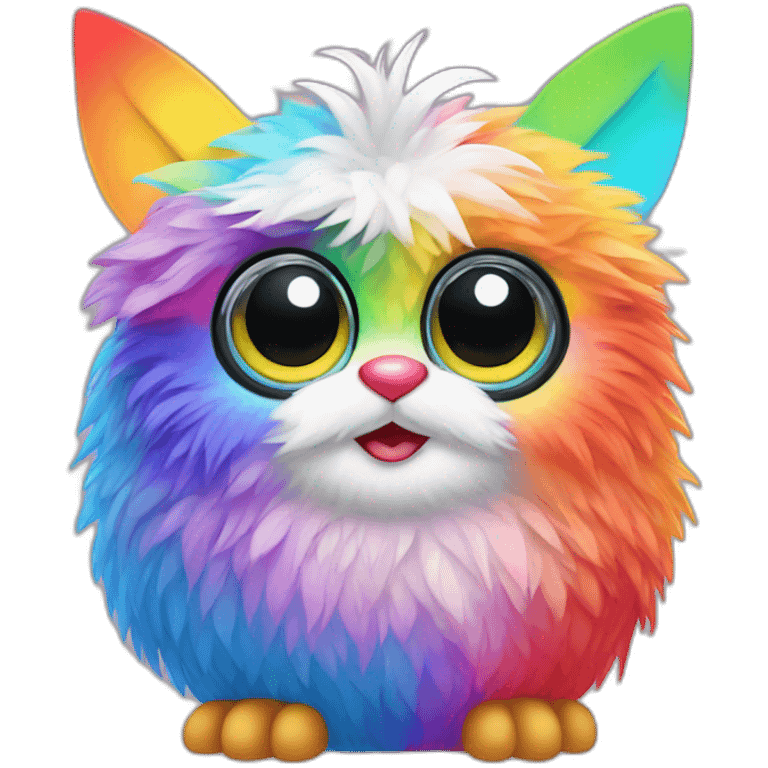 Rainbow cute Furby emoji