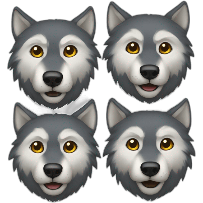 three wolfs emoji