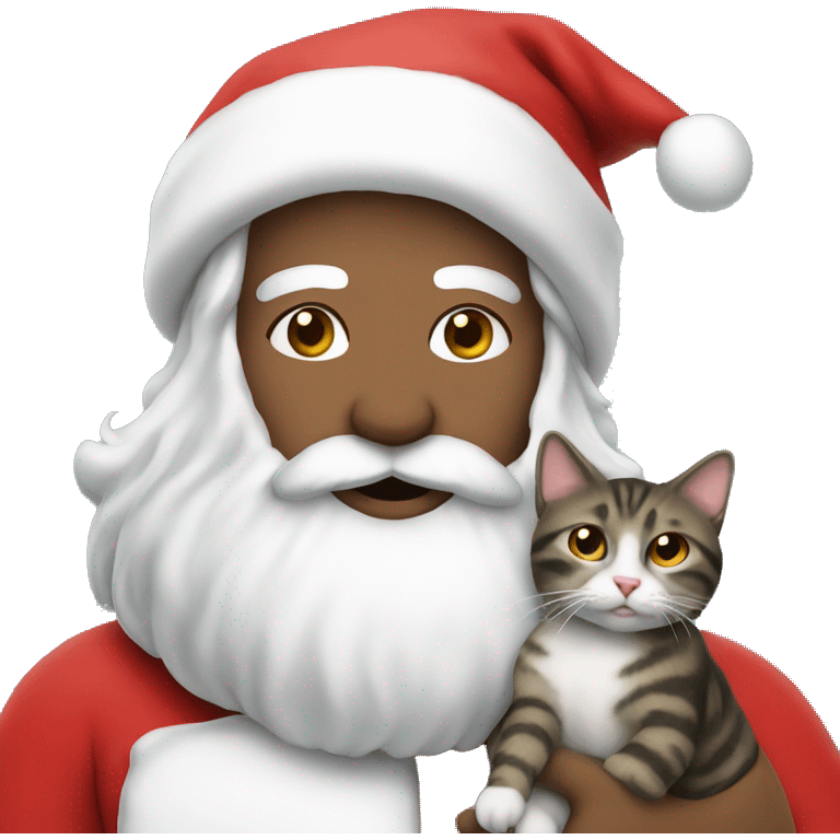 Santa holding a cat emoji