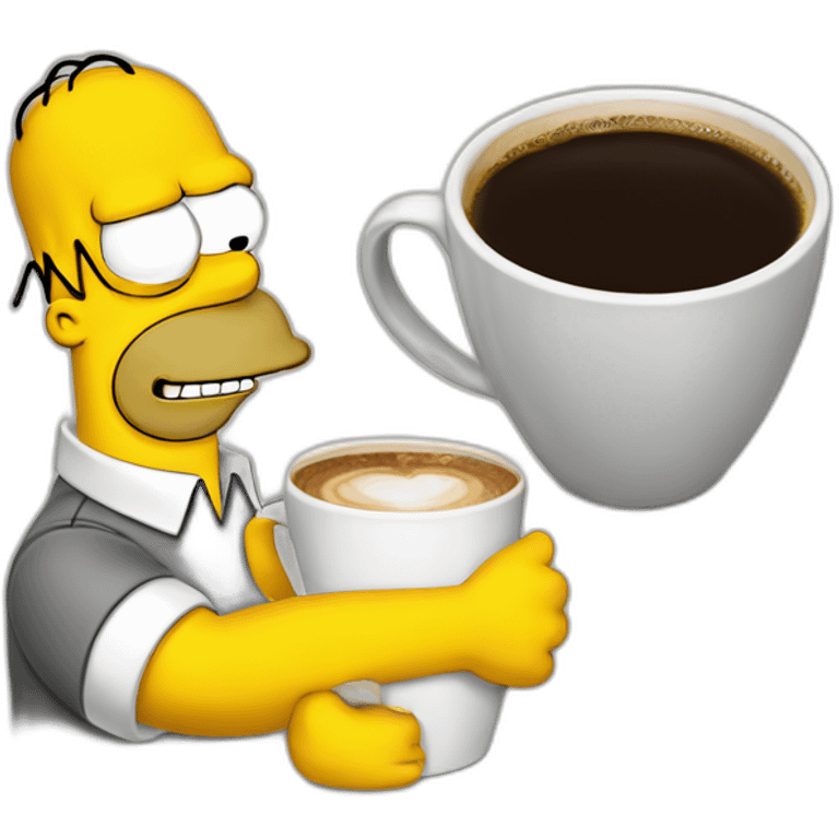 homer simpson with a cup of coffee emoji