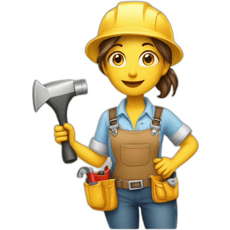 expert standing handyman girl emoji