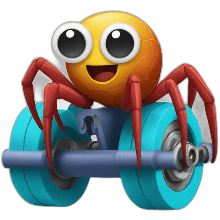 Spider on rollers emoji