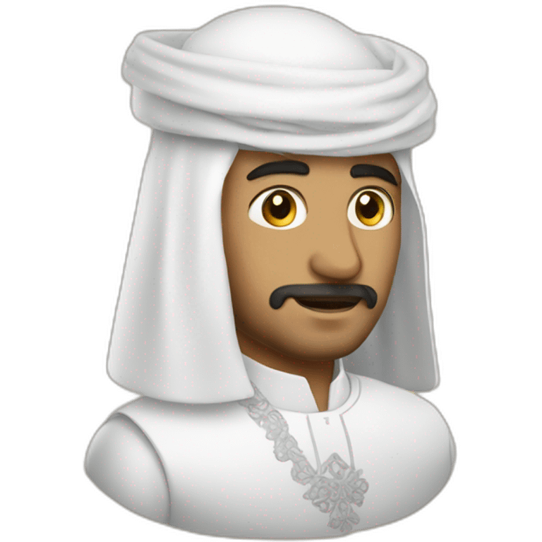 Man wearing omani musar and white dress emoji