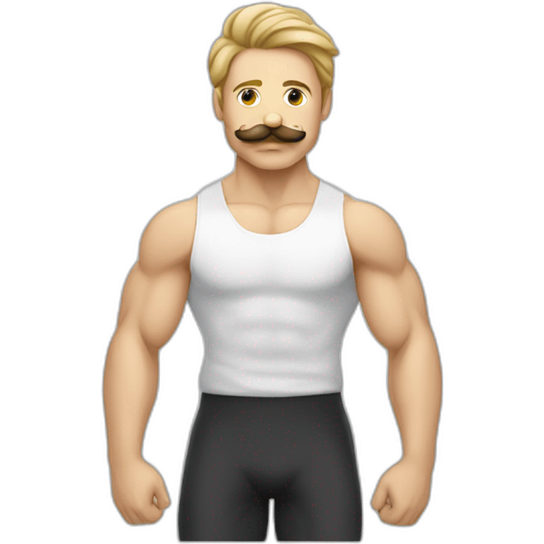 Moustache white man Doing Calisthenics  emoji