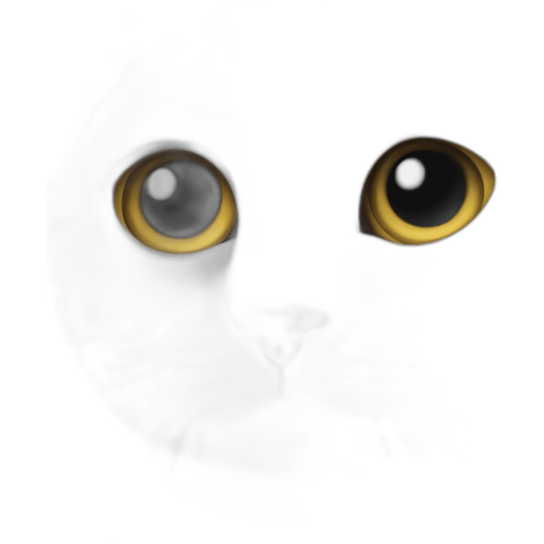 White cat with black point emoji