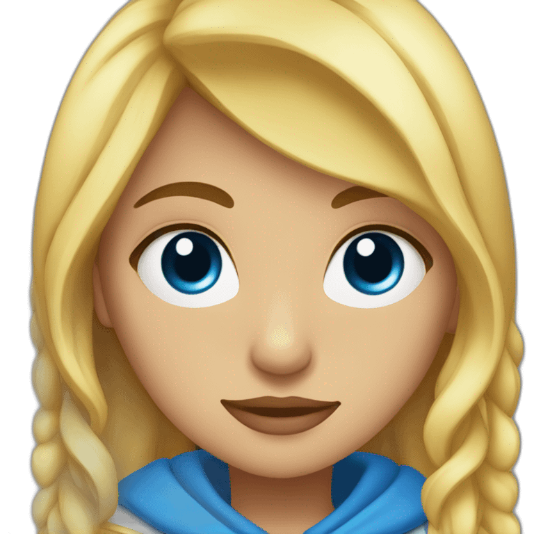 chica rubia y ojos azules emoji