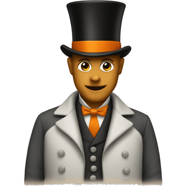 create a orange with a top hat emoji