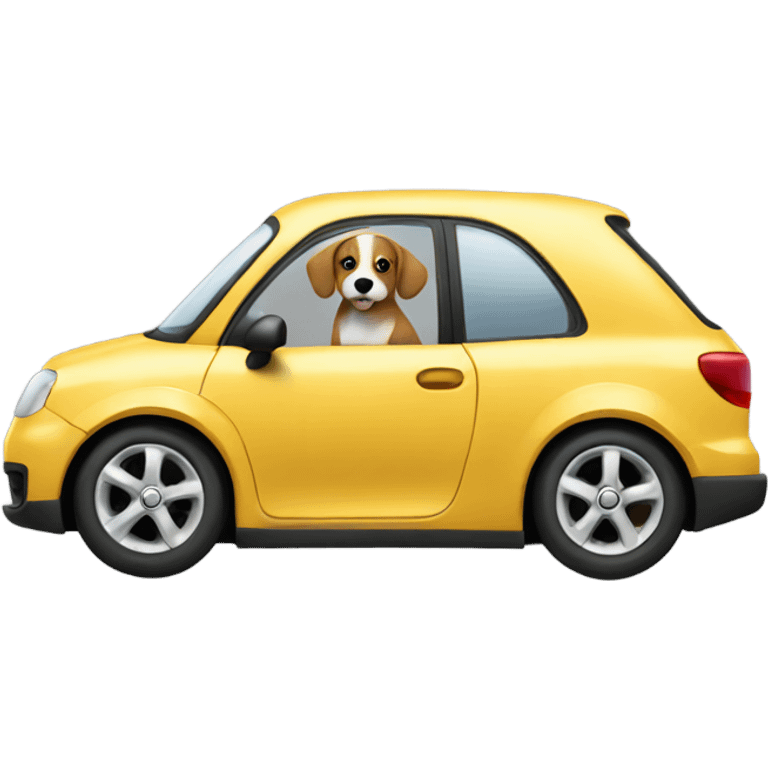 Car with a dog driving  emoji