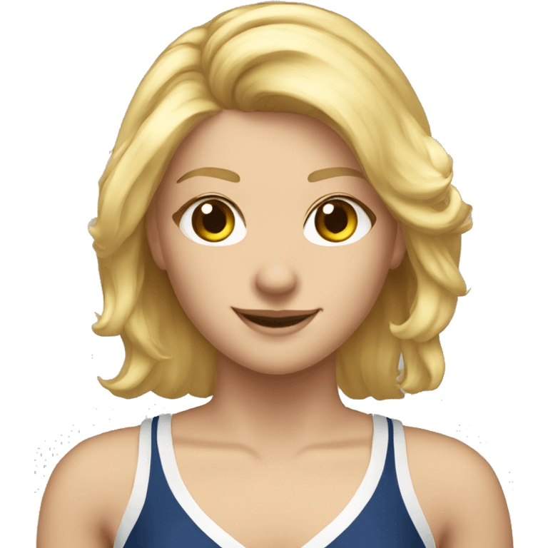 Caucasian blonde hair cheerleader emoji