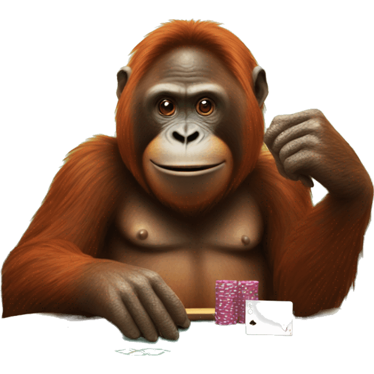 Orangutan playing poker emoji