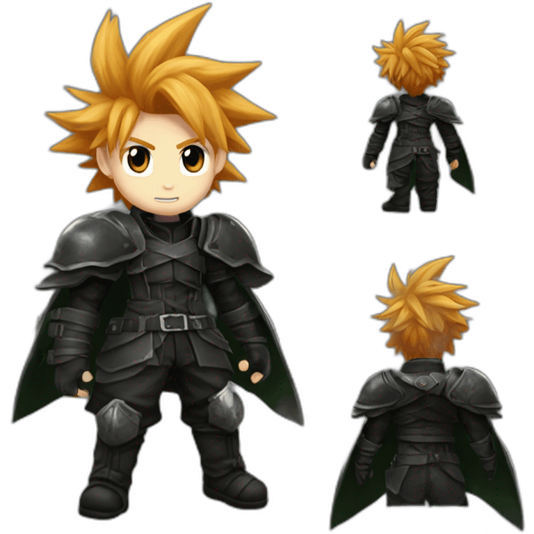 Ginger cloud strife with midgar clothes black emoji