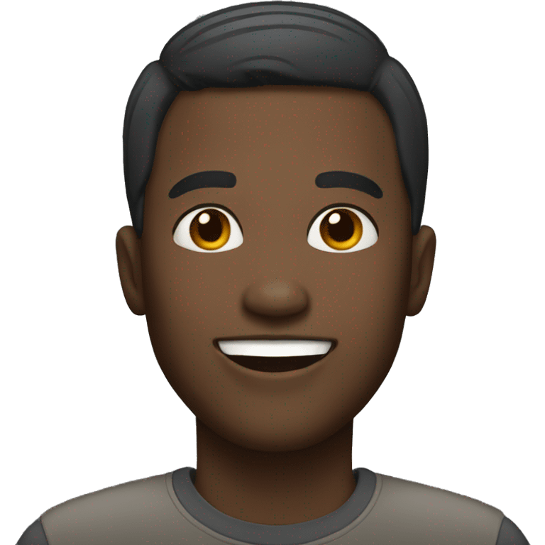 A black man with short hair smiling emoji