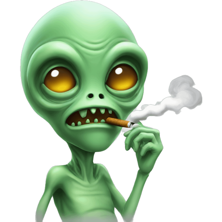 alien smoking emoji