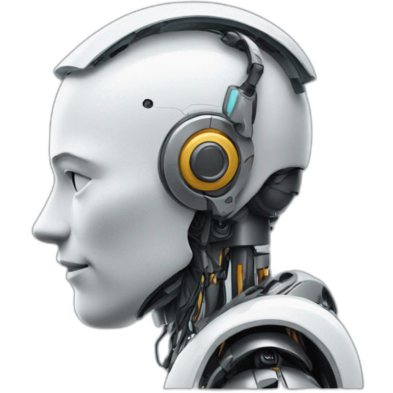 Side profile of a Robot wearing an Earpiece emoji