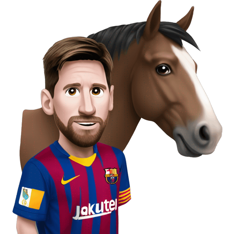 Messi con un caballo emoji