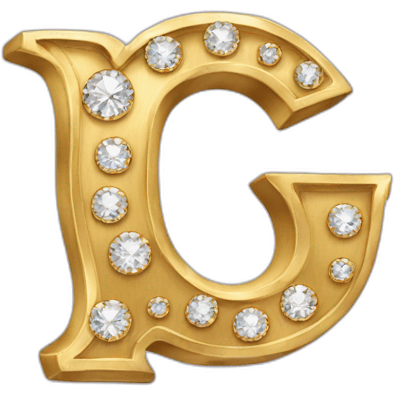 gold and diamond letter G emoji