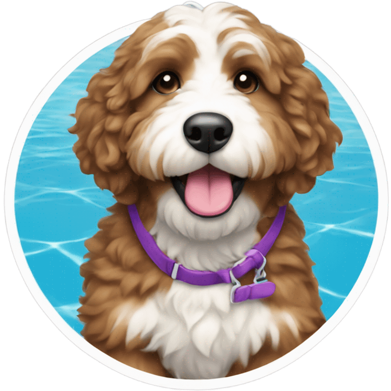 Bernedoodle in swimming suit emoji