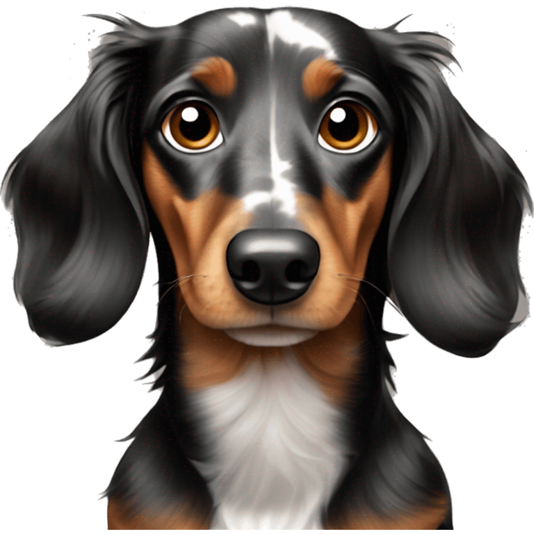 Black & brown Merle long haired Dachshund emoji