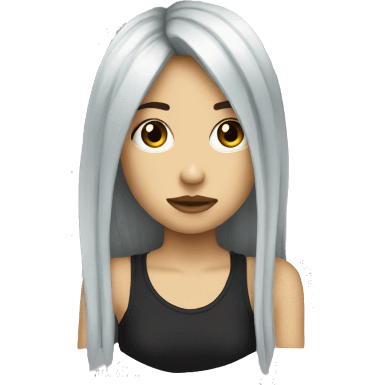 Emo girl long hair emoji